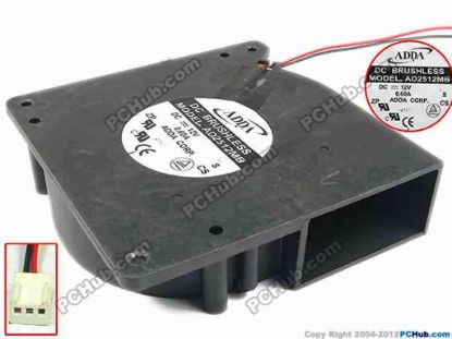 111467 ADDA AD2512MB Server - Blower Fan bw120x120x32, w75x2x2, 12V 0.60A ADDA AD2512MB Server - Blower Fan 