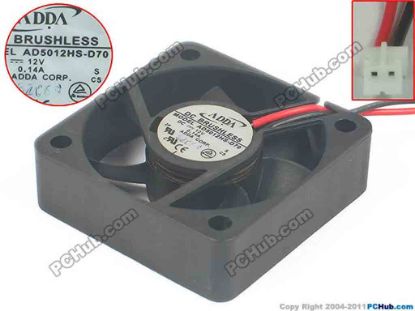 111469 ADDA AD5012HS-D70 Server - Square Fan sq50x50x15, 2-wire, 12V 0.14A ADDA AD5012HS-D70 Server - Square Fan 