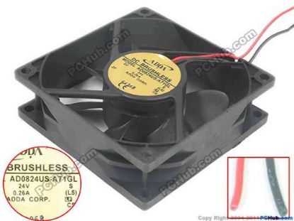 111476 ADDA AD0824US-A71GL Server - Square Fan S, sq80x80x25, 2-wire, 24V 0.26A ADDA AD0824US-A71GL Server - Square Fan 