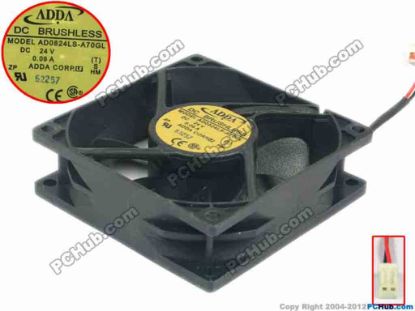 111477 ADDA AD0824LS-A70GL Server - Square Fan G, (T), sq80x80x25, 2-wire, 24V 0.09A ADDA AD0824LS-A70GL Server - Square Fan