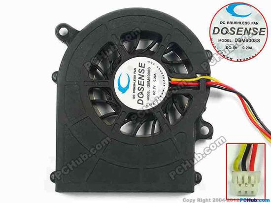 111510 Other Brands DOSENSE Cooling Fan  w130x3x3, 2V 0.20A, Bare fan Other Brands DOSENSE Cooling Fan  