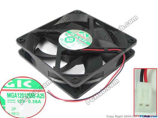 111542 Protechnic Magic MGA12012MB-A25 Server - Square Fan sq120x120x25, 2-wire, 12V 0.38A Protechnic Magic MGA12012MB-A25 Server - Square Fan 
