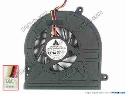 111612 Delta Electronics KSB06105HA Cooling Fan  -AH22, w55x3x3, 5V 0.40A, Bare fan Delta Electronics KSB06105HA Cooling Fan  