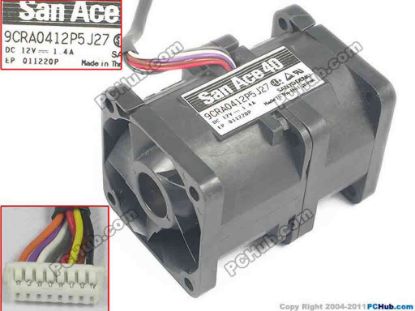 111657 Sanyo Denki 9CRA0412P5J27 Server - Square Fan sq40x4056, w135x8x8, 12V 1.4A Sanyo Denki 9CRA0412P5J27 Server - Square Fan