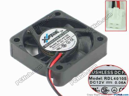 112150 XIFAN / Xinruilian RDL4010S Server - Square Fan sq40x40x10, w150x2x2, 12V 0.06A XIFAN / Xinruilian RDL4010S Server - Square Fan 