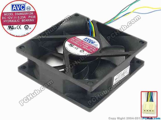 112210 AVC DS08025R12M Server - Square Fan P038, sq80x80x25, w400x4x4, 12V 0.23A AVC DS08025R12M Server - Square Fan 