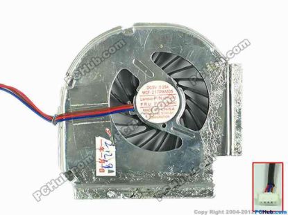 112227 IBM Thinkpad T60 Series Cooling Fan  42W2461, 42W2460, 0.25A, Bare, Thk:10 IBM Thinkpad T60 Series Cooling Fan  