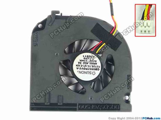 112236 SUNON GB0507PGV1-A Cooling Fan  B2720.13.V1.F.GN, w28x3x3, 0.34A, Bare, No bottom  SUNON GB0507PGV1-A Cooling Fan  