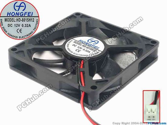 112344 Other Brands HongFei Server - Square Fan sq80x80x15, w230x2x2, 12V 0.32A Other Brands HongFei Server - Square Fan 