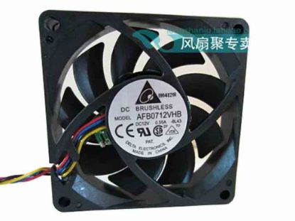 112528 Delta Electronics AFB0712VHB Server - Square Fan -8L43, sq70x70x15, w110x4x4, 12V 0.55A Delta Electronics AFB0712VHB Server - Square Fan 
