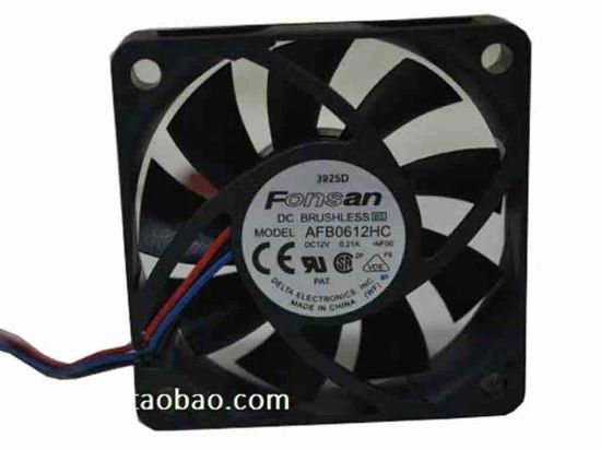 112558 Delta Electronics AFB0612HC Server - Square Fan -NF00, sq60x60x15, 3-wire, 12V 0.21A Delta Electronics AFB0612HC Server - Square Fan 