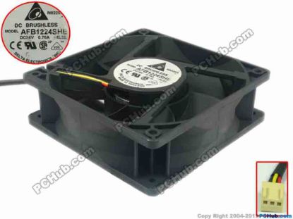 112563 Delta Electronics AFB1224SHE Server - Square Fan -5T26 , sq120x120x38, w290x3x3, 24V 0.75A Delta Electronics AFB1224SHE Server - Square Fan 