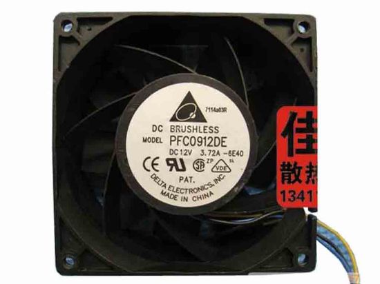 112575 Delta Electronics PFC0912DE Server - Square Fan -6E40, sq90x90x38, 3-wire, 12V 3.72A Delta Electronics PFC0912DE Server - Square Fan 