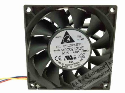 112576 Delta Electronics PFC0912DE Server - Square Fan -8M13, sq90x90x38, 4-wire, 12V 4.32A Delta Electronics PFC0912DE Server - Square Fan 