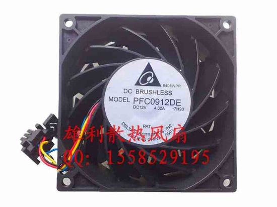 112577 Delta Electronics PFC0912DE Server - Square Fan -7H90, sq90x90x38, w35x4x4, 12V 4.32A Delta Electronics PFC0912DE Server - Square Fan 