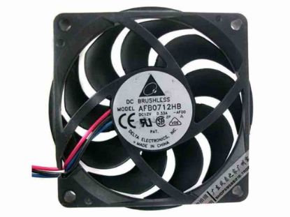 112586 Delta Electronics AFB0712HB Server - Square Fan -AF00, sq70x70x15, 3-wire, 12V 0.33A Delta Electronics AFB0712HB Server - Square Fan 