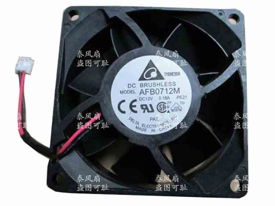112603 Delta Electronics AFB0712M Server - Square Fan -PE21, sq70x70x25, w35x2x2, 12V 0.18A Delta Electronics AFB0712M Server - Square Fan 
