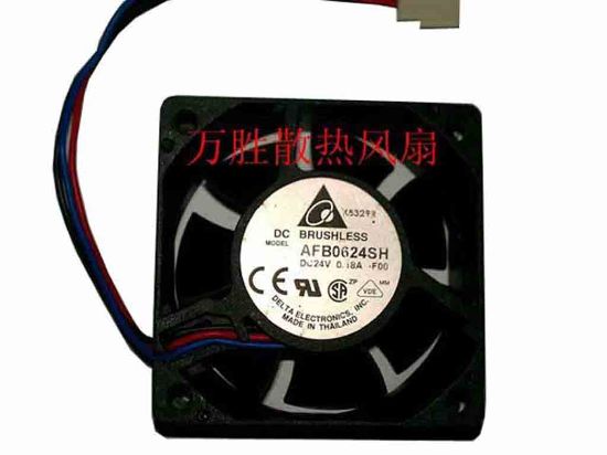 112611 Delta Electronics AFB0624SH Server - Square Fan -F00, sq60x60x25, w80x3x3, 24V 0.18A Delta Electronics AFB0624SH Server - Square Fan 