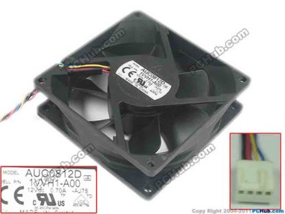 112612 Delta Electronics AUC0812D Server - Square Fan -AJ75, sq80x80x25, w65x4x4, 12V 0.7A Delta Electronics AUC0812D Server - Square Fan