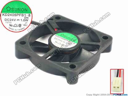 112641 SUNON KD2405PFB1-8 Server - Square Fan DN, sq50x50x10, w95x2x2, 24V 1.0W SUNON KD2405PFB1-8 Server - Square Fan 