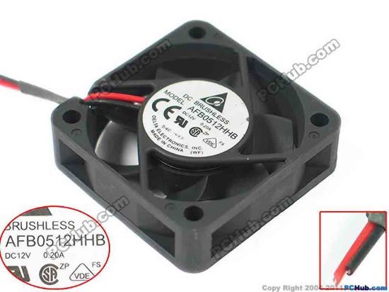 112776 Delta Electronics AFB0512HHB Server - Square Fan sq50x50x15, 2-wire, 12V 0.2A Delta Electronics AFB0512HHB Server - Square Fan 