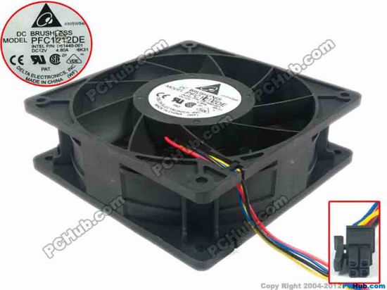 112786 Delta Electronics PFC1212DE Server - Square Fan -6K31, sq120x120x38, w235x3x3, 12V 4.8A Delta Electronics PFC1212DE Server - Square Fan 