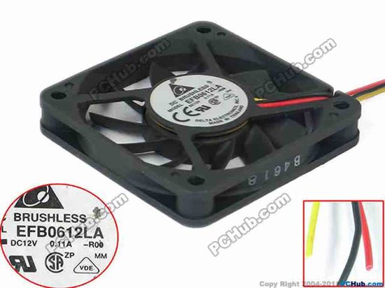 112793 Delta Electronics EFB0612LA Server - Square Fan -R00, sq60x60x10, 3-wire, 12V 0.11A Delta Electronics EFB0612LA Server - Square Fan 