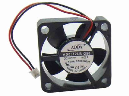 112804 ADDA AD0312LB-G50 Server - Square Fan sq30x30x10, w50x2x2, 12V 0.06A ADDA AD0312LB-G50 Server - Square Fan 