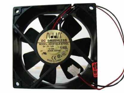 112839 ADDA AD0812LS-A70GL  Server - Square Fan (T), sq80x80x25, w105x2x2, 12V 0.12A ADDA AD0812LS-A70GL  Server - Square Fan 