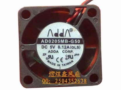 112845 ADDA AD0205MB-G50 Server - Square Fan (GLS), sq25x25x10, 2-wire, 5V 0.12A ADDA AD0205MB-G50 Server - Square Fan 
