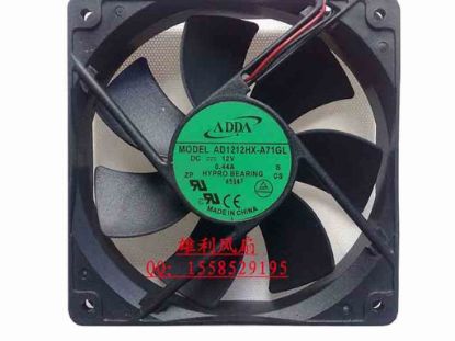 112846 ADDA AD1212HX-A71GL Server - Square Fan S, sq120x120x25, 2-wire, 12V 0.44A ADDA AD1212HX-A71GL Server - Square Fan
