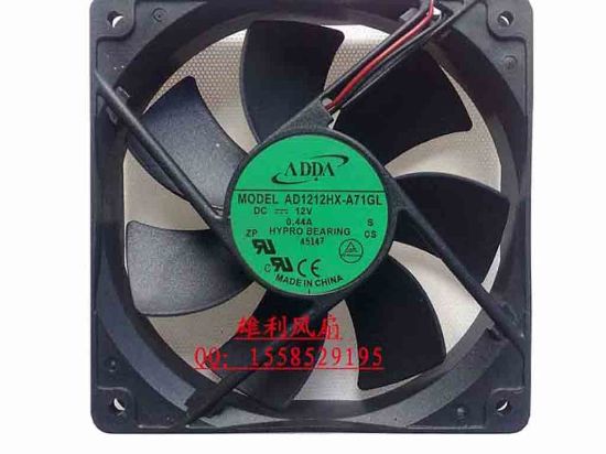 112846 ADDA AD1212HX-A71GL Server - Square Fan S, sq120x120x25, 2-wire, 12V 0.44A ADDA AD1212HX-A71GL Server - Square Fan
