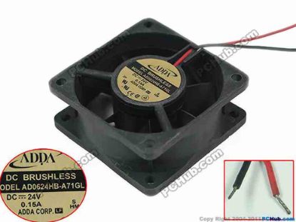 112856 ADDA AD0512HB-G76 Server - Square Fan S, sq60x60x25, 2-wire, 24V 0.15A ADDA AD0512HB-G76 Server - Square Fan 