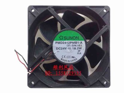 112863 SUNON PMD2412PMB1-A Server - Square Fan (2).GN.121, sq120x120x38, 2-wire, 24V 18.2W SUNON PMD2412PMB1-A Server - Square Fan 