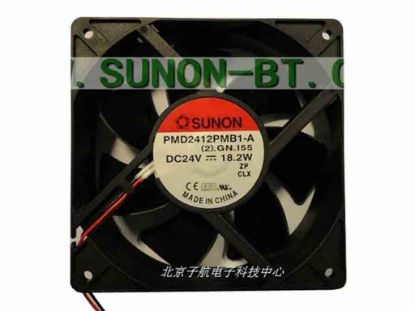 112866 SUNON PMD2412PMB1-A Server - Square Fan (2).GN.I55, sq120x120x38, 2-wire, 24V 18.2W SUNON PMD2412PMB1-A Server - Square Fan 