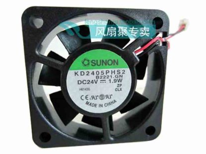 112867 SUNON KD2405PHS2 Server - Square Fan B2221.GN, sq50x50x15, w35x2x2, 24V 1.9W SUNON KD2405PHS2 Server - Square Fan 