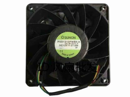 112869 SUNON PSD1212PMBX-A Server - Square Fan (2).B1337.F, sq120x120x38, w125x5x5, 12V 27.6W SUNON PSD1212PMBX-A Server - Square Fan 