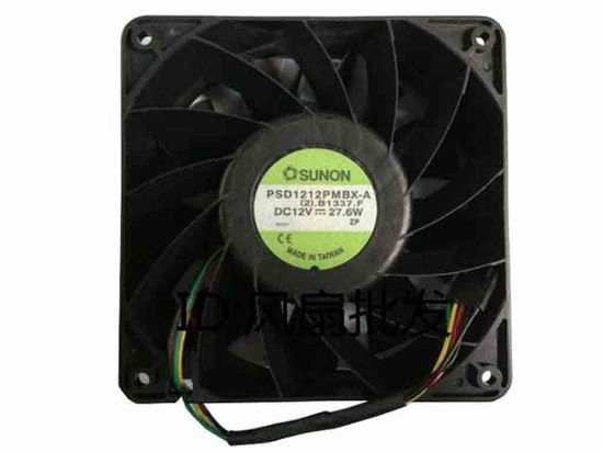 112869 SUNON PSD1212PMBX-A Server - Square Fan (2).B1337.F, sq120x120x38, w125x5x5, 12V 27.6W SUNON PSD1212PMBX-A Server - Square Fan 