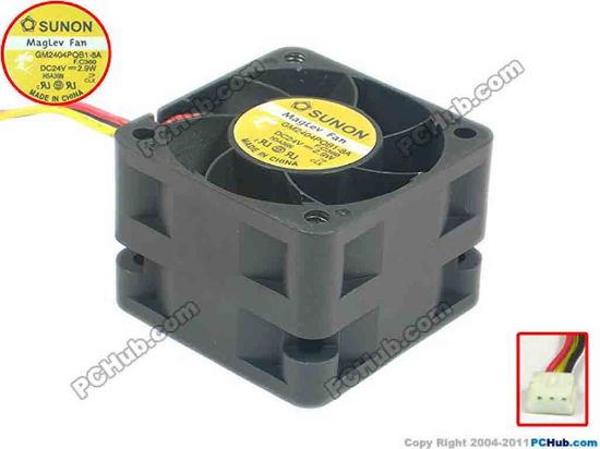 113317 SUNON GM2404PQB1-8A Server - Square Fan F, sq40x40x28, w75x3x3, 24V 2.9W SUNON GM2404PQB1-8A Server - Square Fan 