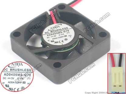 113350 ADDA AD0405MS-G70 Server - Square Fan (8J), sq40x40x10, 2-wire, 5V 0.11A ADDA AD0405MS-G70 Server - Square Fan 
