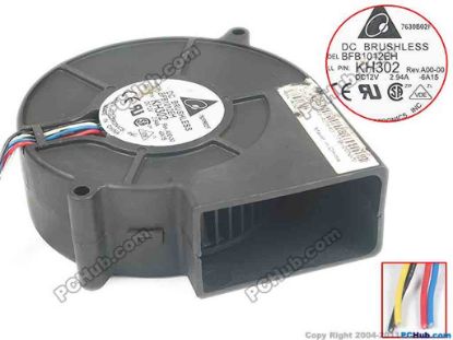 113403 Delta Electronics BFB1012EH Server - Blower Fan  -6A15, bw97x97x33, 4-wire, 12V 2.94A Delta Electronics BFB1012EH Server - Blower Fan 