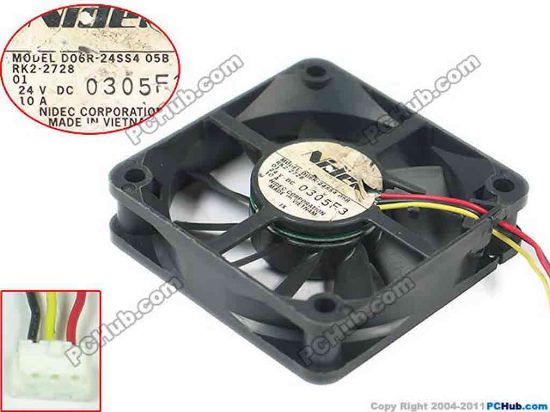 113426 Nidec D06R-24SS4 Server - Square Fan 05B, sq60x60x15, w80x3x3, 24V 0.1A Nidec D06R-24SS4 Server - Square Fan 