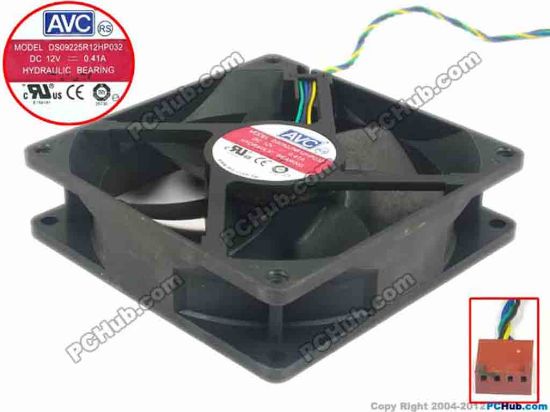 113479 AVC DS09225R12HP032 Server - Square Fan sq90x90x25, 4-wire, 12V 0.41A AVC DS09225R12HP032 Server - Square Fan 