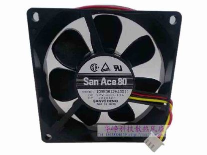 113499 Sanyo Denki 109R0812H4D011 Server - Square Fan sq80x80x25, w100x3x3, 12V 0.13A  Sanyo Denki 109R0812H4D011 Server - Square Fan 