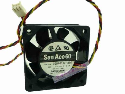 113503 Sanyo Denki 109R0612H456 Server - Square Fan sq60x60x25, w100x3x3, 12V 0.11A Sanyo Denki 109R0612H456 Server - Square Fan 