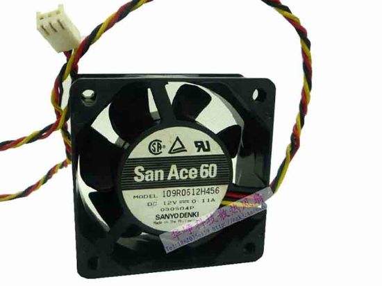 113503 Sanyo Denki 109R0612H456 Server - Square Fan sq60x60x25, w100x3x3, 12V 0.11A Sanyo Denki 109R0612H456 Server - Square Fan 