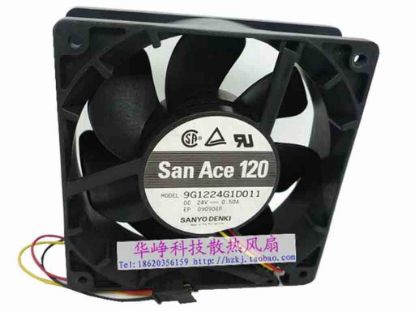 113515 Sanyo Denki 9G1224G1D011 Server - Square Fan sq120x120x38, w100x3x3, 24V 0.5A Sanyo Denki 9G1224G1D011 Server - Square Fan