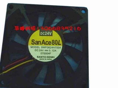113522 Sanyo Denki 9WF0624H7004 Server - Square Fan sq60x60x15, 3-wire, 24V 0.12A Sanyo Denki 9WF0624H7004 Server - Square Fan 