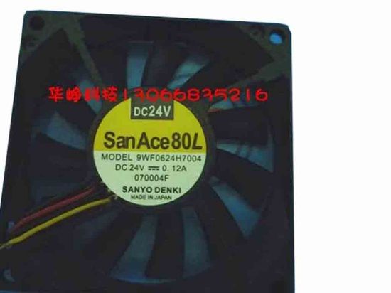 113522 Sanyo Denki 9WF0624H7004 Server - Square Fan sq60x60x15, 3-wire, 24V 0.12A Sanyo Denki 9WF0624H7004 Server - Square Fan 