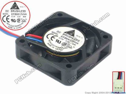 113527 Delta Electronics EFB0412VHA  Server - Square Fan -9Q64, sq40x40x10, w60x3x3, 12V 0.23A Delta Electronics EFB0412VHA  Server - Square Fan 